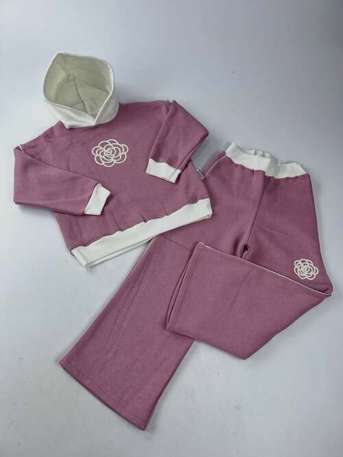 Комплект (кофта+штаны) Цветок начес арт.536869 Limones дев. 7-10 (темно-розовый)