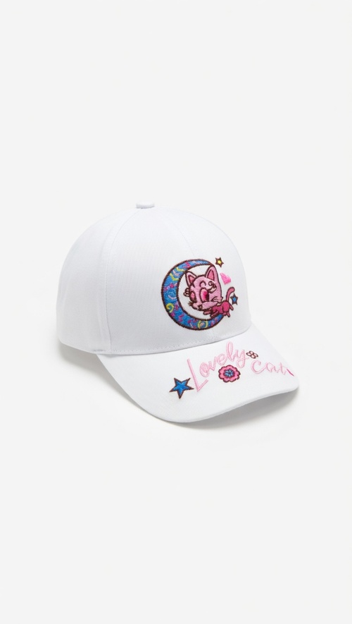 Кепка Lovely cat арт.PAP-15 Kiddo 54р (белый)