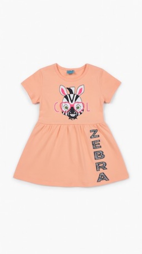 Платья Зебра арт.16014 CITCIT kids дев. 3-6 (персиковый)