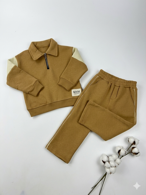 Костюм (кофта+штаны) начес арт.9138 Mixima kids мал. 3-6 (капучино)