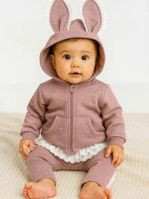 Набор (кофта+штаны) арт.9993 By Murat Baby мал/дев. 9-24 (пудра)