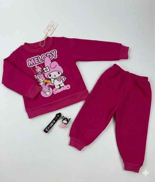 Костюм (кофта+штаны) Melody начес арт.7025 FOOX kids дев. 1-4 (фуксия)