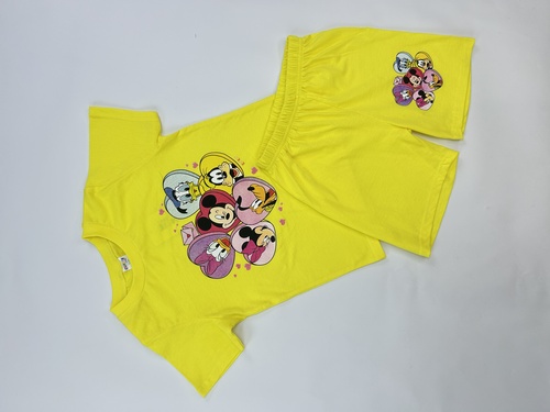 Костюм (футболка+шорты) Дисней арт.251026 CHASTE дев. 5-8 (желтый)