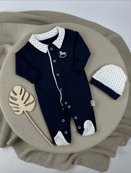 Набор (комбинезон+шапка) арт.9756 By Murat Baby мал. 0-6 (темно-синий)