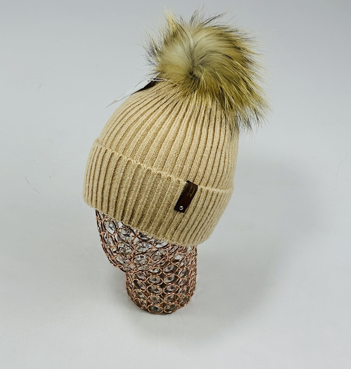 Шапка Амали мохер Рябчик (т.бежевый)