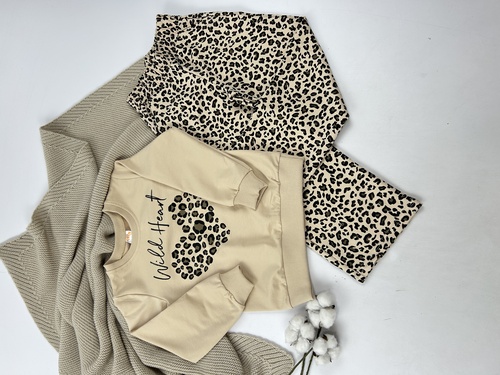 Костюм (Кофта+штаны) Сердце арт.61673 CITCIT дев. 5-8 (светло-бежевый)