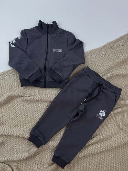 Костюм (кофта+штаны) Be Brave арт.61680 TITO kids мал. 3-7 (графитовый)