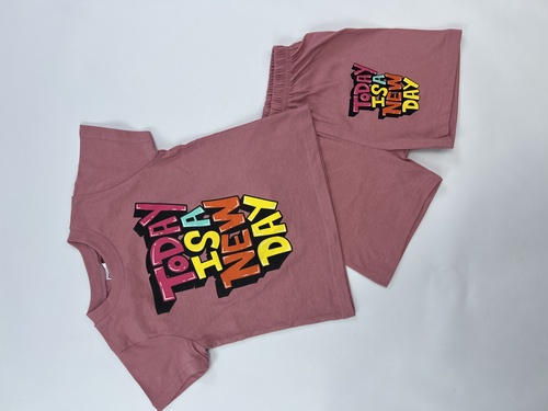 Костюм (футболка+шорты) New day арт.251072 CHASTE дев. 1-4 (пудра)