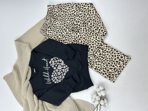 Костюм (Кофта+штаны) Сердце арт.61673 CITCIT дев. 5-8 (черный)