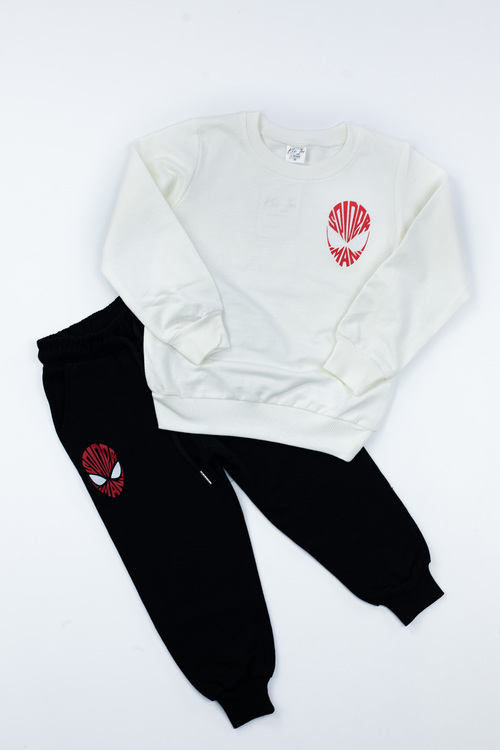 Костюм (кофта+штаны) Spider-Man арт.BIL-M-02 Kii Im мал. 2 (молочный/черный)