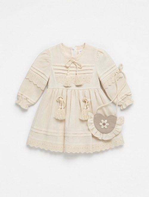 Платья с сумкой д/р арт.540980 A.Y.D дев. 2-6 (кремовый)