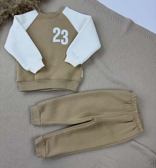 Костюм (кофта+штаны) "23" начес арт.25-256 BABYHUX мал. 6-24 (бежевый)