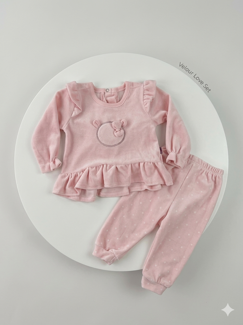 Костюм (Кофта+штаны) Kitty арт.042 Jijino дев. 3-6м (персиковый)