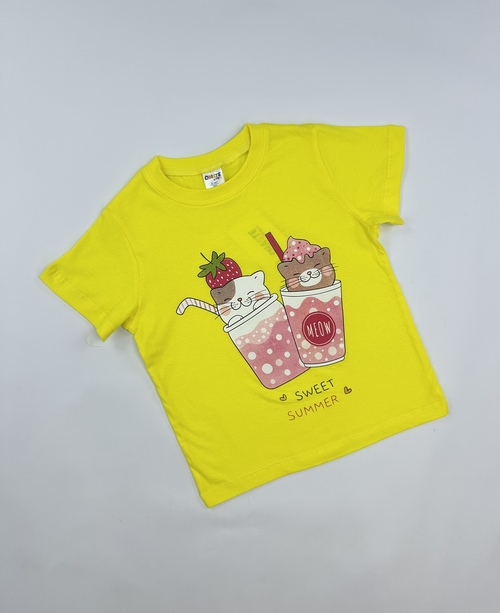 Футболка Summer арт.161002 CHASTE дев. 5-8 (желтый)