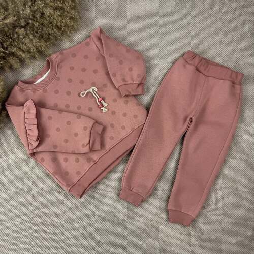 Костюм (кофта+штаны) начес арт.259296 My Bella дев. 2-5 (кирпичный)