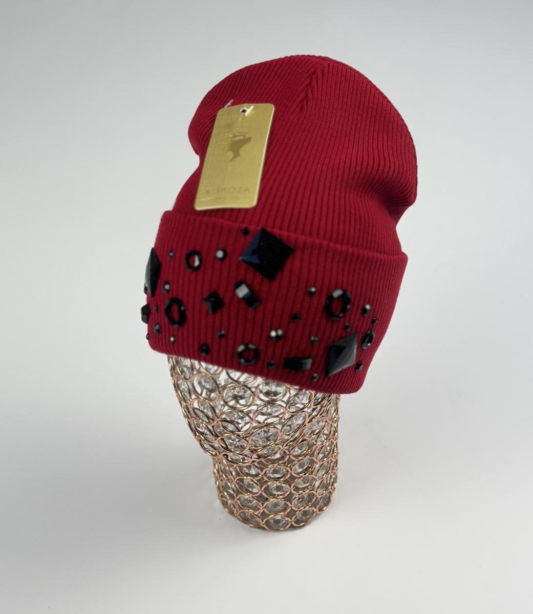 Шапка Кароза Киев от. черный квадрат (т.красный)