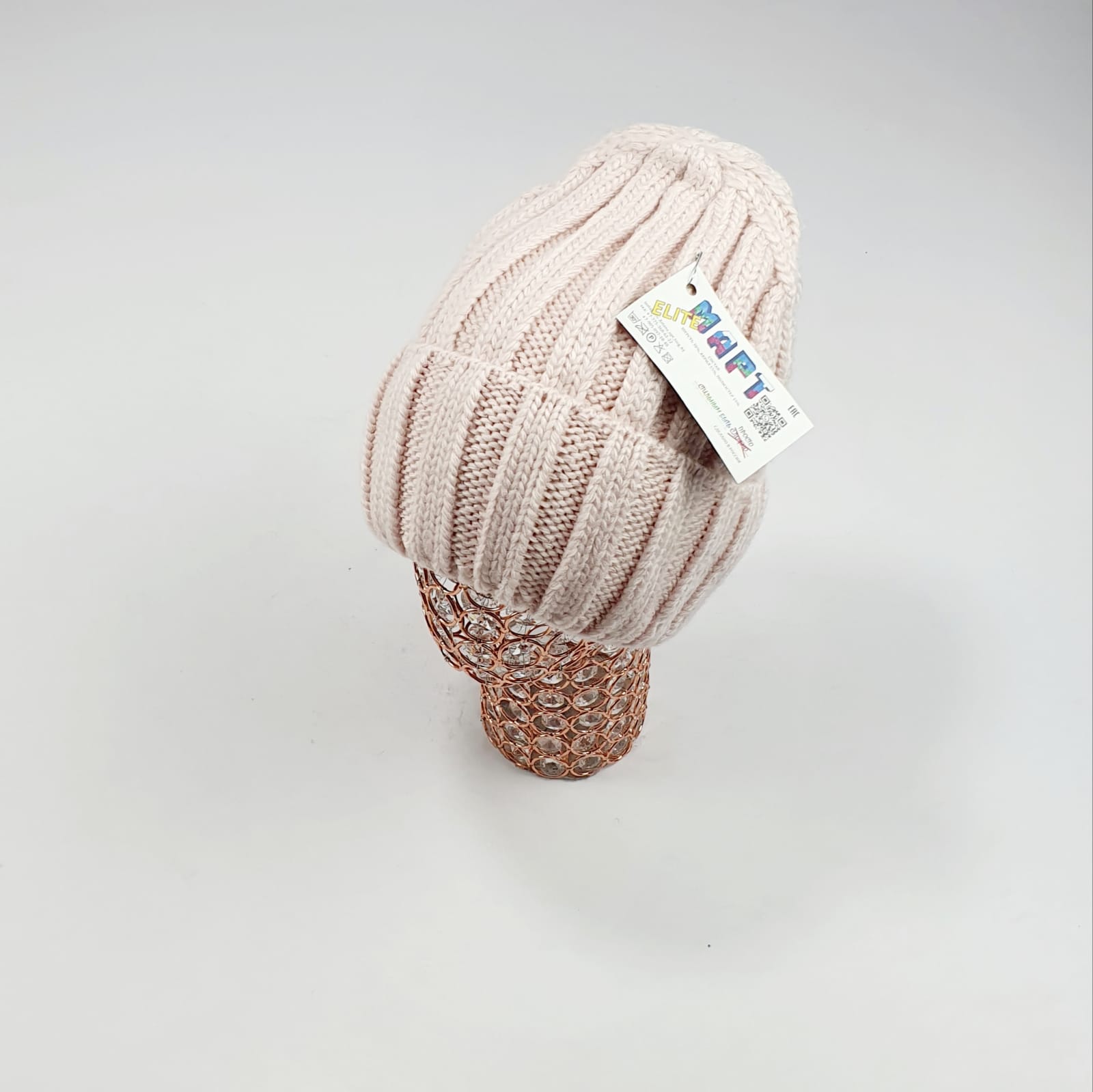 Шапка Март крупновяз. Альфа (пудра)