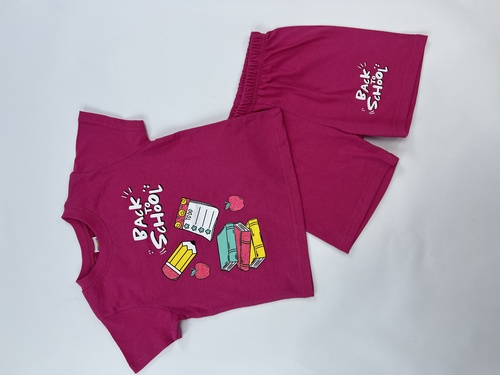 Костюм (футболка+шорты) Школа арт.251071 CHASTE дев. 1-4 (малиновый)