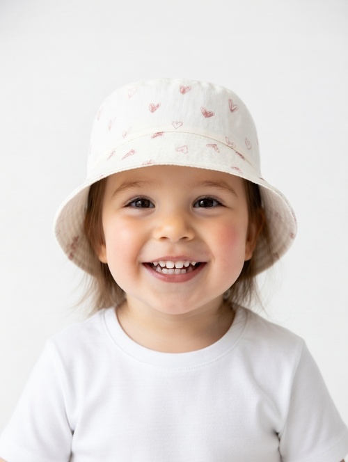 Панама Сердце арт.99-1/8 Kiddo дев. 52 (белый)