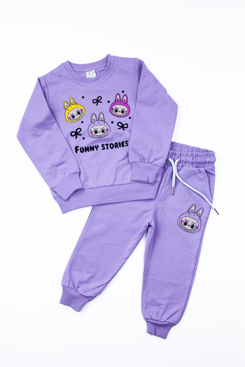 Костюм (кофта+штаны) LABUBU арт.BIL-D-02 Kii Im дев. 2 (сиреневый)