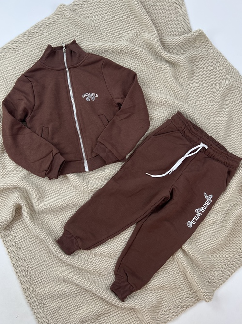 Костюм (кофта+штаны) Good Vides арт.61682 TITO kids дев. 3-7 (коричневый)