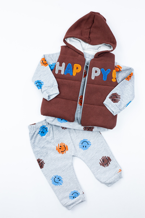 Костюм 3-ка арт.6330 мал/дев. 9-24 (коричневый)