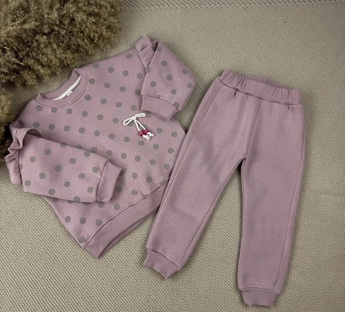 Костюм (кофта+штаны) начес арт.259296 My Bella дев. 2-5 (темная пудра)