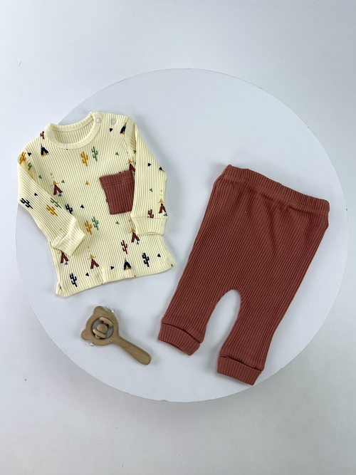 Костюм 2-ка арт.252234 мал.дев. 3-12 (коричневый) 