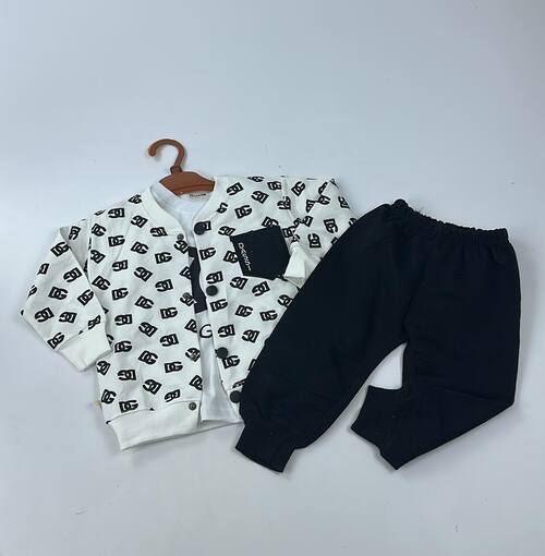 Костюм (Бомбер+футболка+штаны) DG арт.800100 DassiM мал. 1-2 (белый/черный)