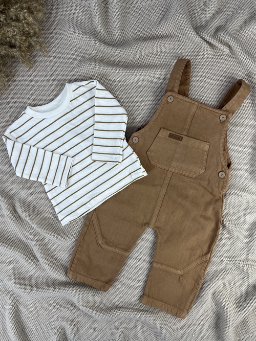 Костюм (кофта+полукомбез) арт.2547 Sisero мал. 9-24 (бежевый/шоколадный)