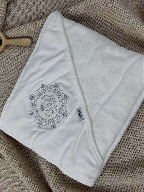 Полотенце-уголок Корона арт.231226 Ziper мал.дев (бело-серый)