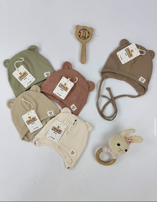 Шапка Панда с зав. б/о арт.Плн-291/1 Orhida дев. 0-6 (микс)