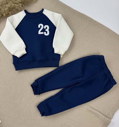 Костюм (кофта+штаны) "23" начес арт.25-256 BABYHUX мал. 6-24 (синий)