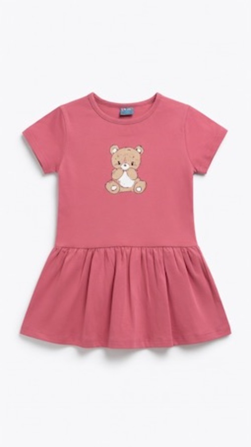 Платья Мишка арт.14401 CITCIT kids дев. 3-6 (темная пудра)