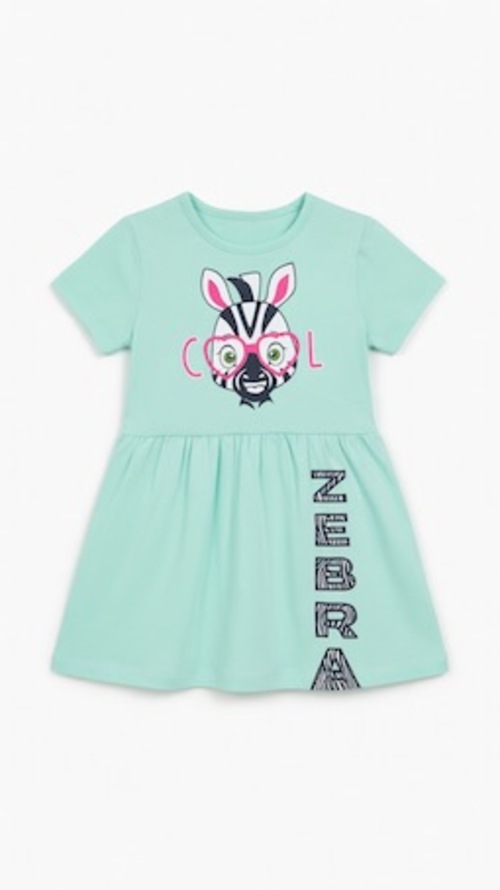 Платья Зебра арт.16014 CITCIT kids дев. 3-6 (бирюзовый)