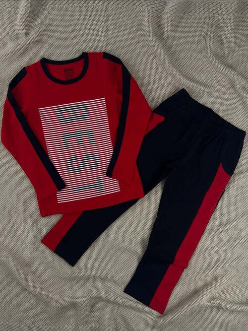 Пижама арт.9620 дл/р. мал. 8 (красный/черный)