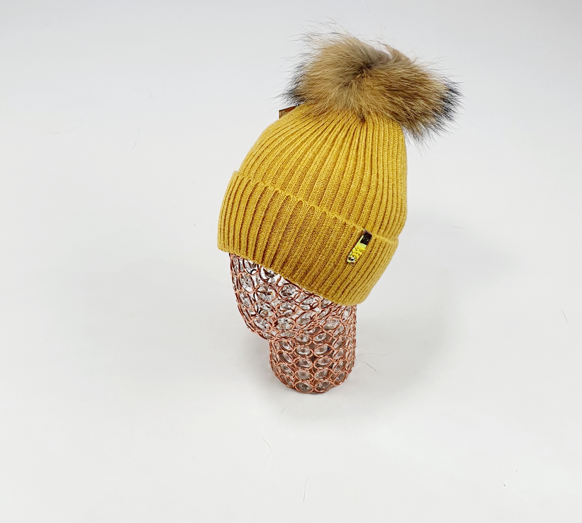 Шапка Амали мохер Сапсан (горчица)