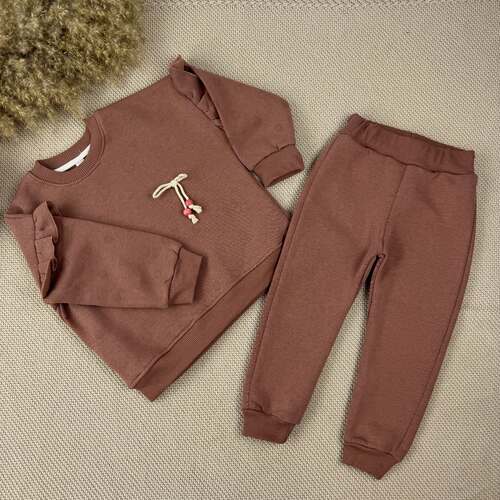 Костюм (кофта+штаны) начес арт.259296 My Bella дев. 2-5 (коричневый)