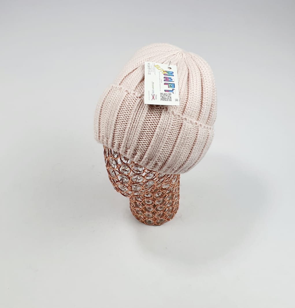 Шапка Март крупновяз. Омега (пудра)
