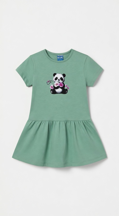 Платья Панда арт.14398 CITCIT kids дев. 3-6 (оливковый)