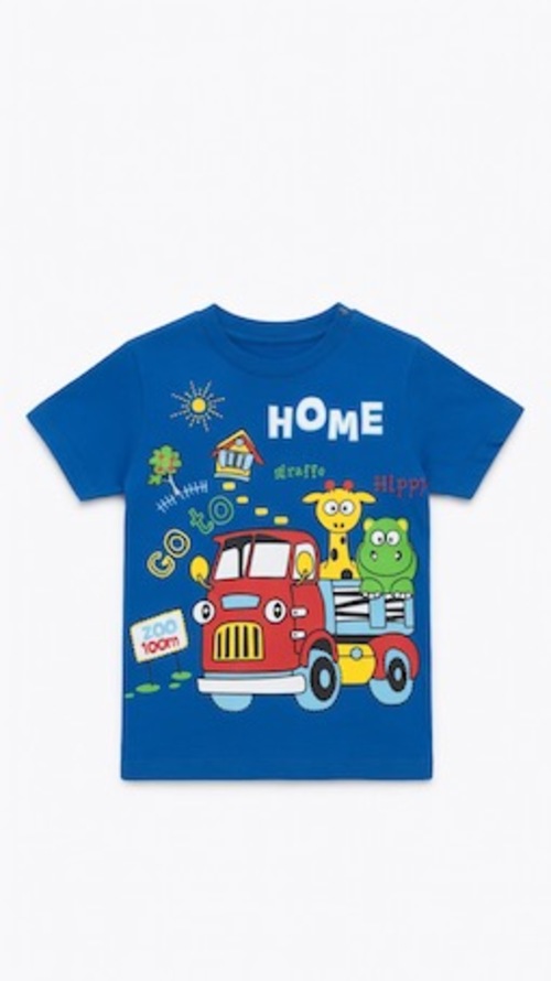 Футболка с кнопкой Home арт.170707 CHASTE мал. 2-5 (индиго)