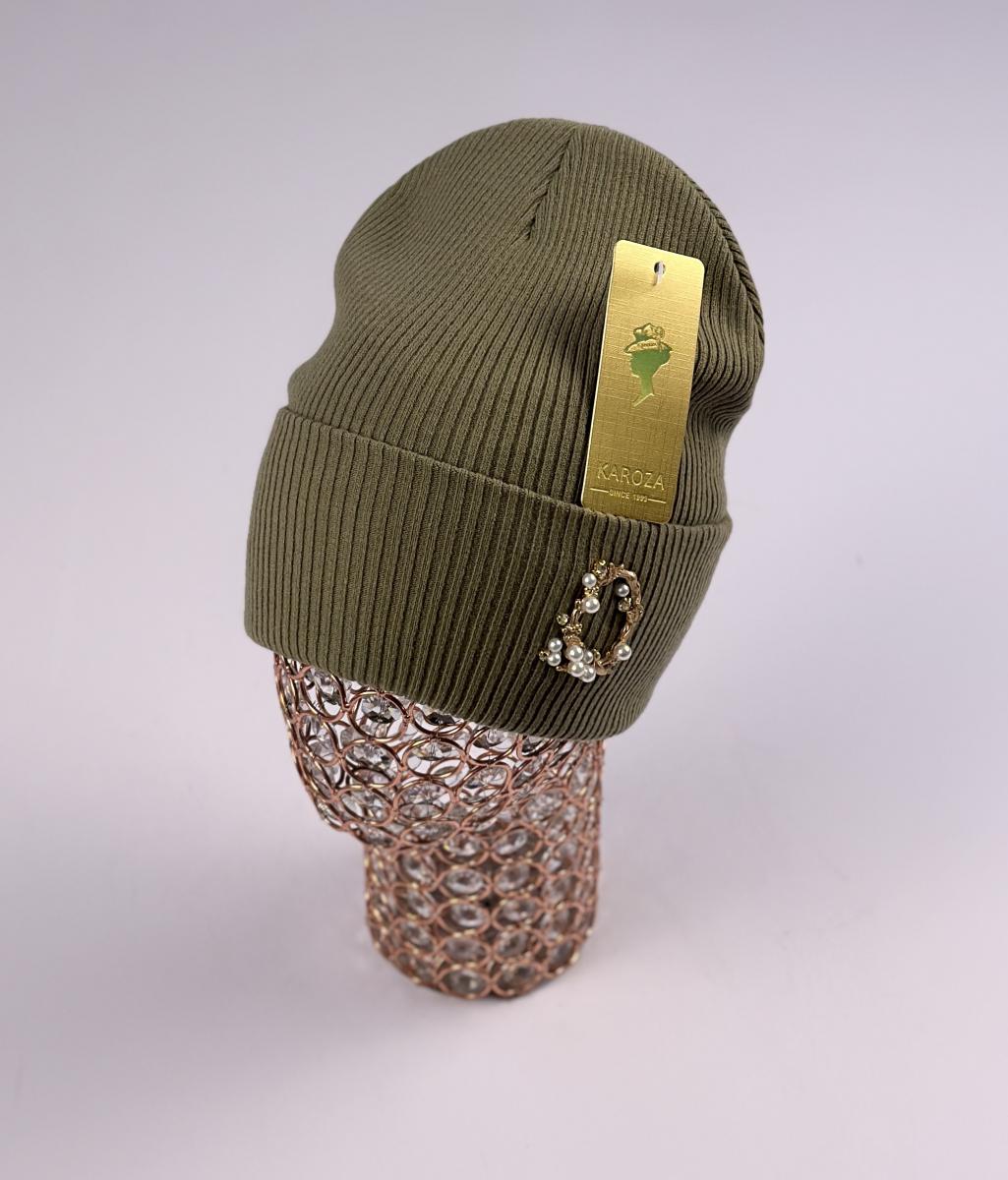 Шапка Кароза Киев жем.брошка (хаки)