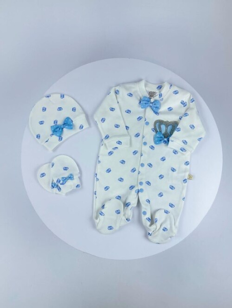 Набор (комбинезон+шапка) арт.9756 By Murat Baby мал. 0-6 (темно-синий)