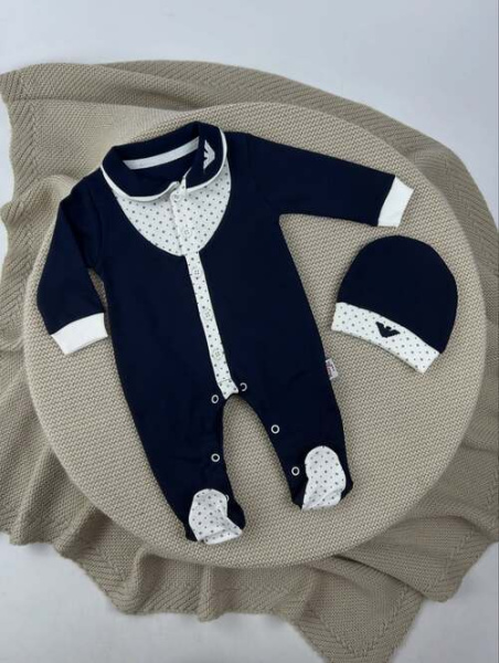 Набор (комбинезо+шапка) арт.9764 By Murat Baby мал. 0-6 (темно-синий)