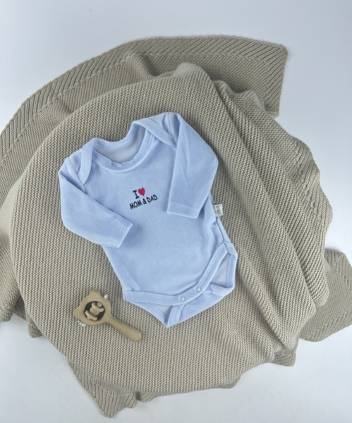 Боди I love mom i dad арт.71714 Findik baby мал/дев. 3-18 (голубой)