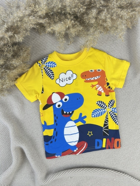 Футболка Динозаврики арт.170705 CHASTE мал. 2-5 (желтый)