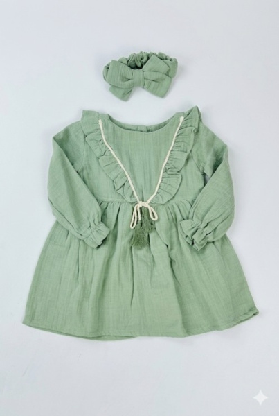 Платье арт.2507 д/р дев. 2-5 (оливка)