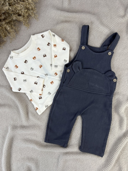 Костюм (кофта+полукомбез) арт.2543 Sisero мал. 9-24 (бежевый/графитовый)