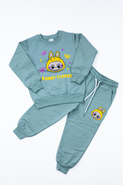 Костюм (кофта+штаны) LABUBU арт.BIL-D-01 Kii Im дев. 2 (зеленый)