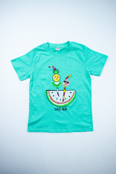 Футболка Super Fresh арт.162009 CHASTE дев. 5-8 (мятный)